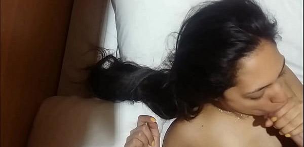  Skinny Thot from Venezuela Slow Suck Hard Dick, Lick Balls and Swallows Cum